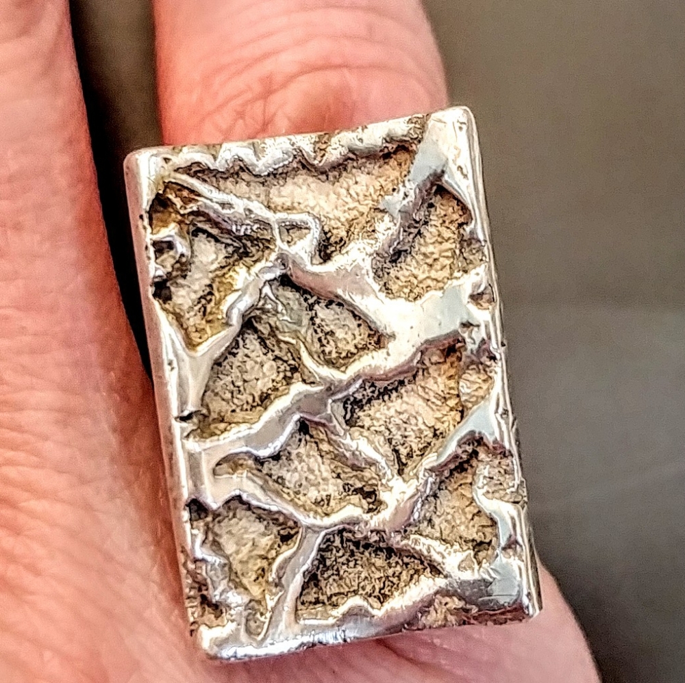 Vintage DANISH MODERN 830S Silver Ring Modernist MCM